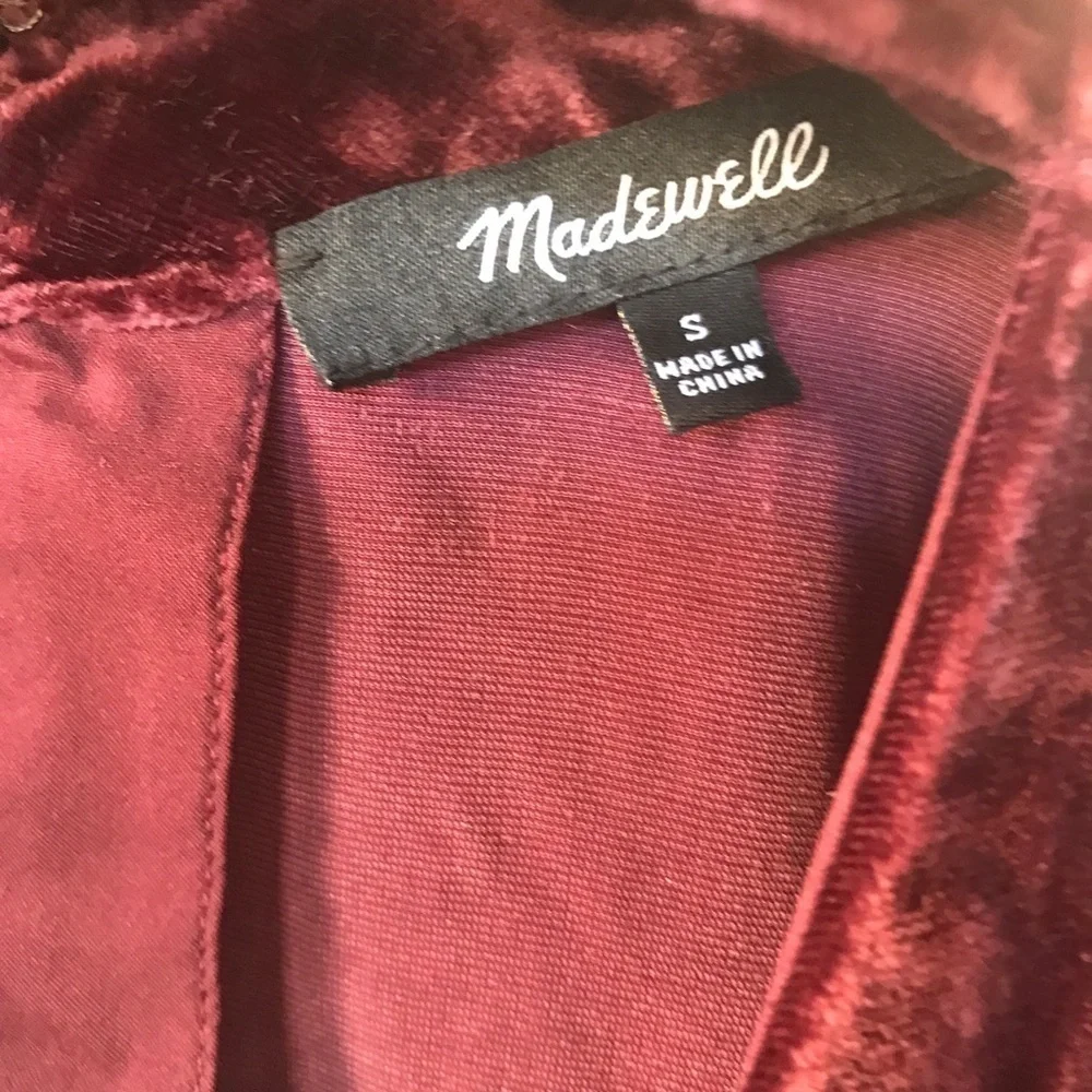 Madewell Choker Velvet Short Sleeve Top_5
